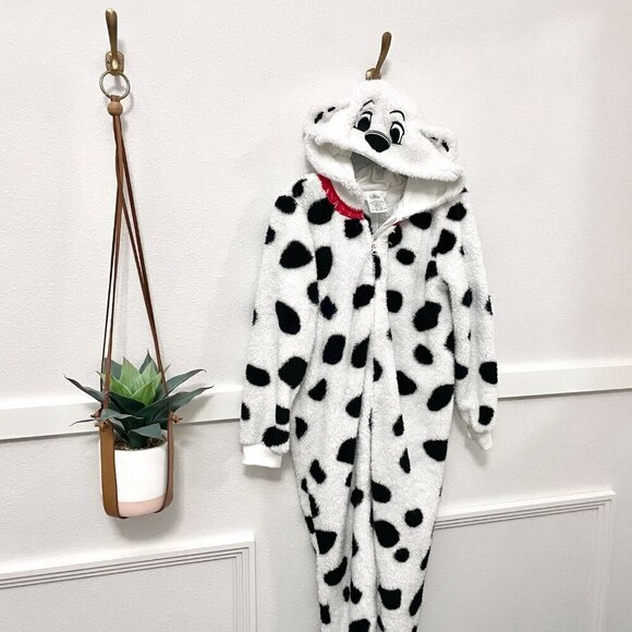 Disney Store Parks 101 Dalmatian Zip Front Sleeper Halloween Costume Size 9/10 - Picture 2 of 6